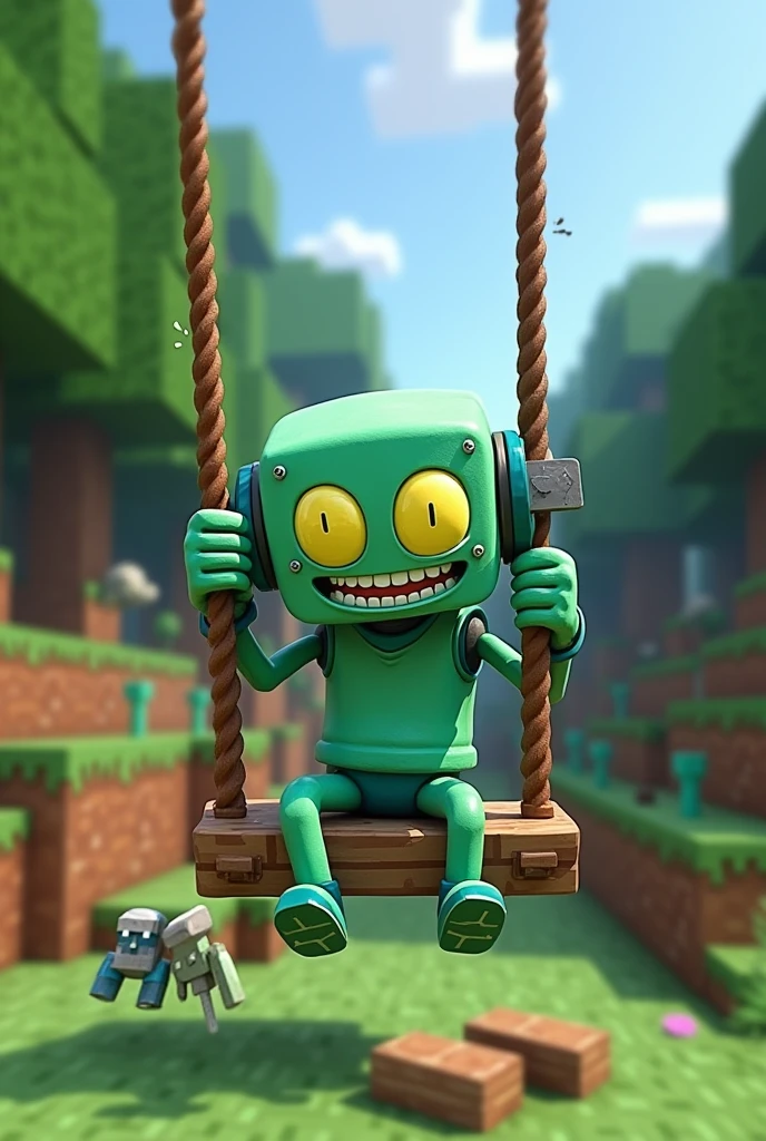 Minecraft gir making swing from tool  minecraft character
