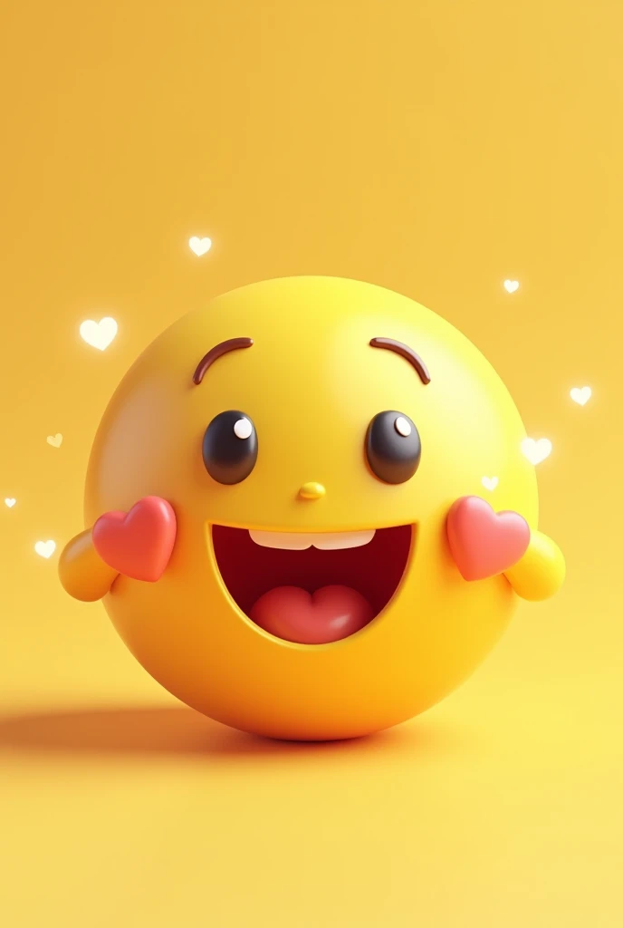 3d emoticon with a smile, with little hearts in their eyes and smiling and a different color

