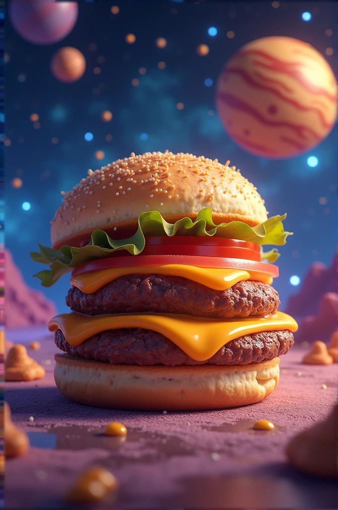 Promotional moon trip burger with stuffed biscuit