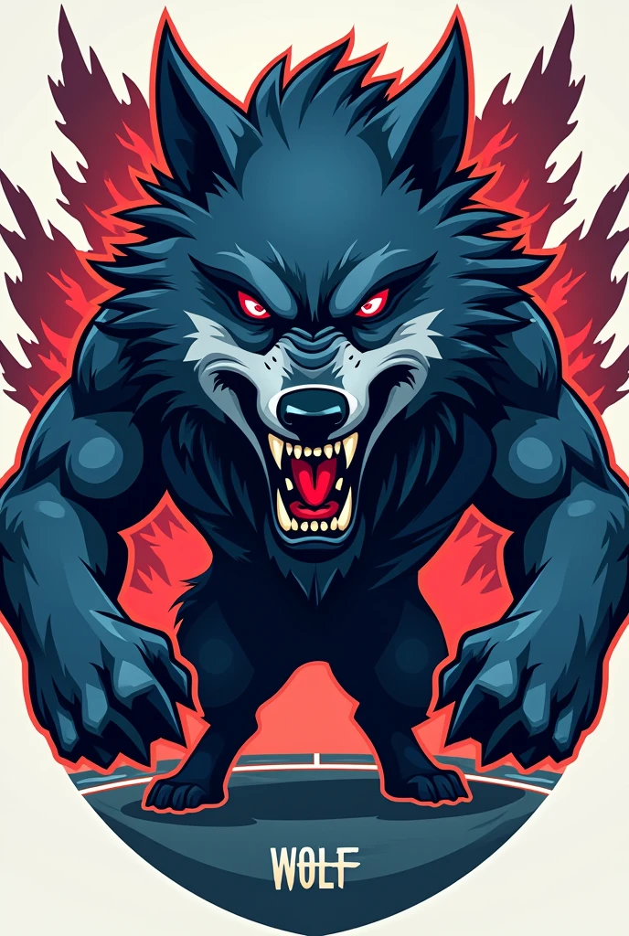 Create a wolf-themed football logo