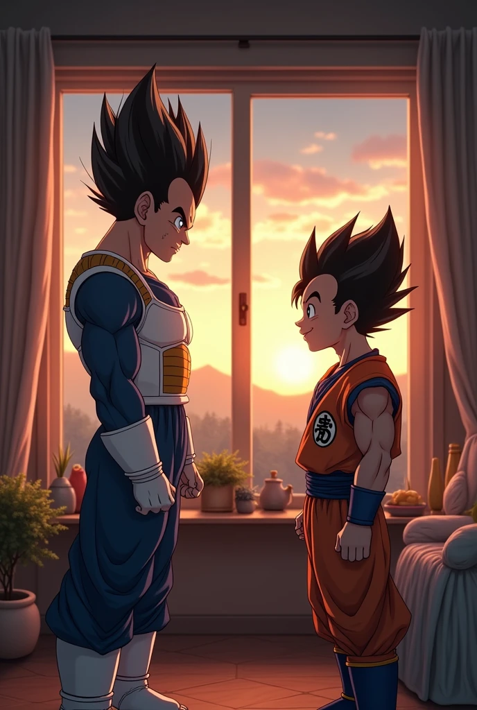 
Vegeta talking to Goku at home