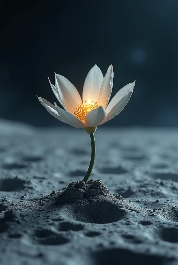 a flower burn on the moon