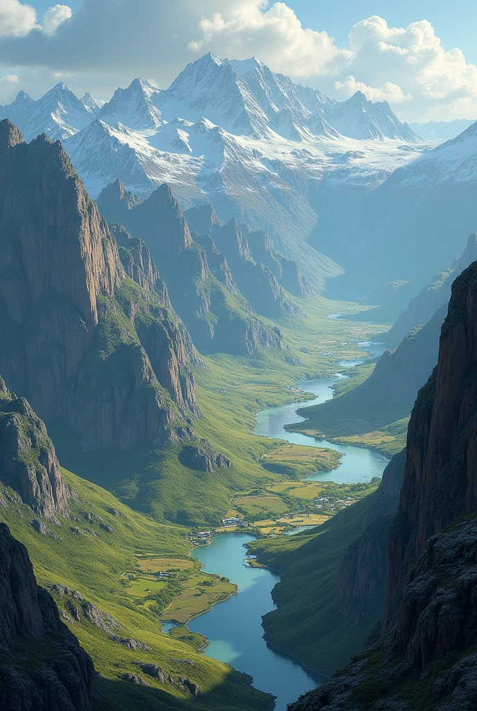 westeros a continent with valleys and rivers, The north is frozen but the south is full of fertile lands
