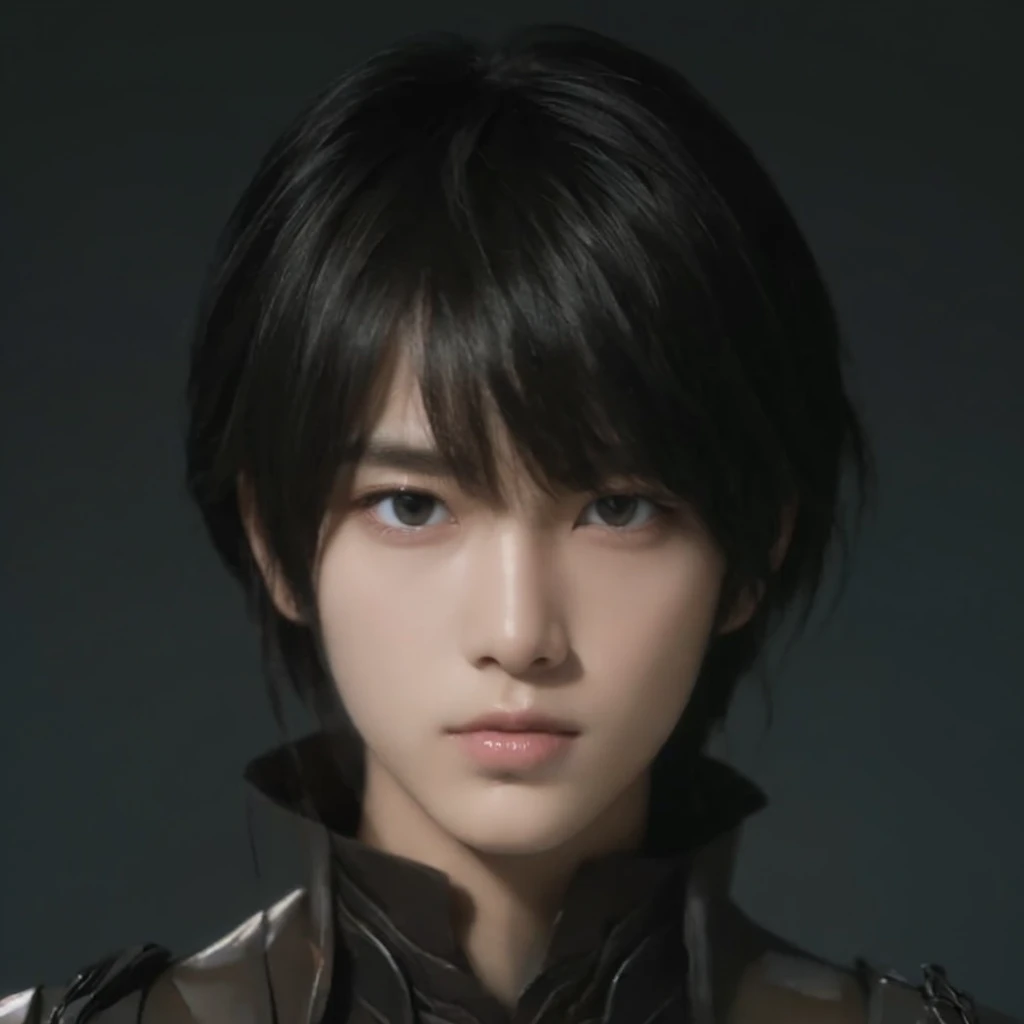 masterpiece, best quality, focus, solo, looking at viewer, closed mouth, Highly detailed, detailed face, detailed eyes, clear skin, clear eyes), black hair, male