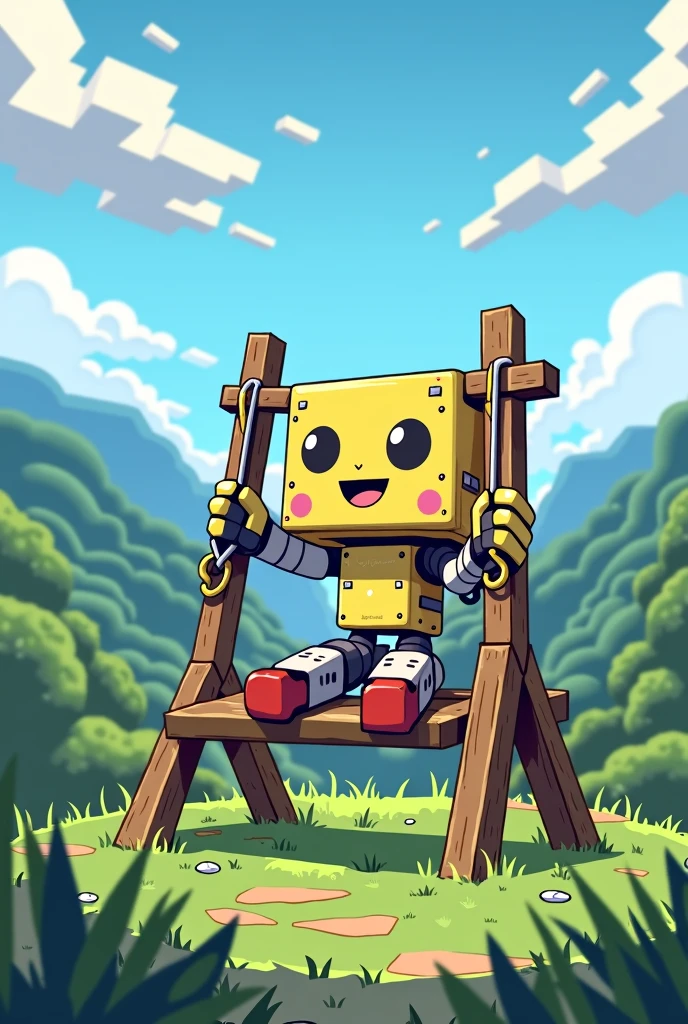Minecraft gir making swing from tool minecraft character 16/16 size