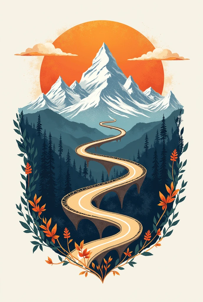 Himalayan highway logo with essence of nepal and newari culture