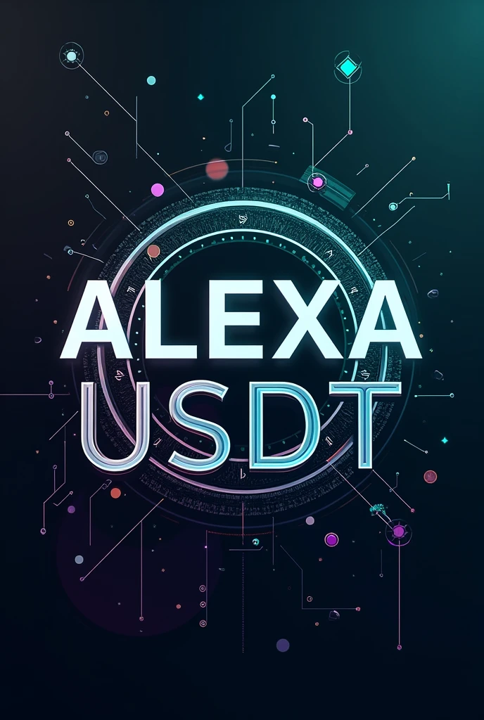 Poster with name alexa usdt and in background crypto