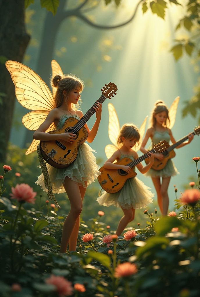 Fairies playing guitar