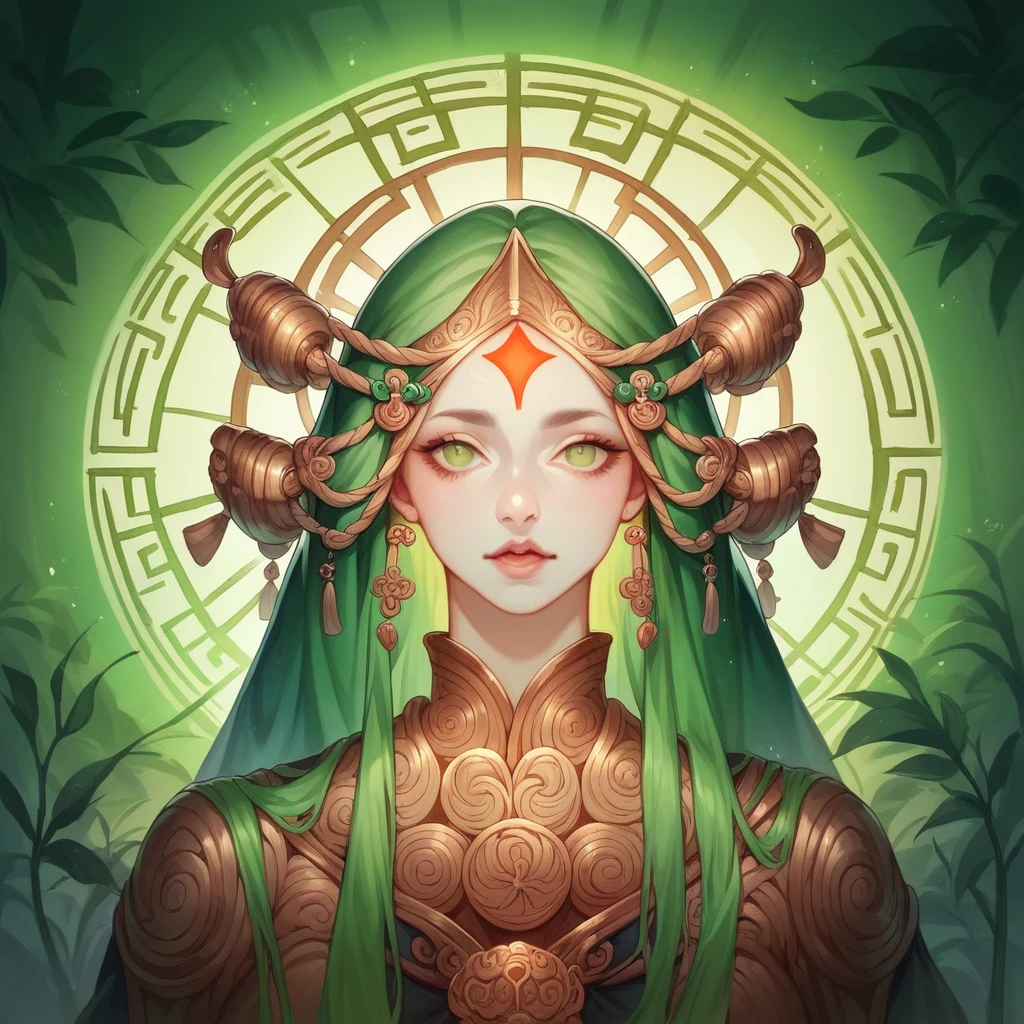 Ancient china, chinese fantasy, glowing background, dreamy ethereal effect, soft outlines soft lighting, a chinese maiden in bamboo forest, hyperrealistic, high resolution, white green browns earthy