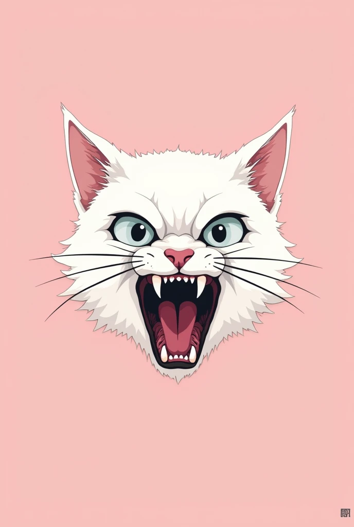 Japanese style psycho white cat light pink background and write Psychos that looks cool for gaming. Turn it into a logo