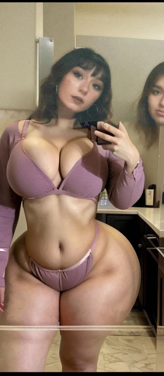 women taking a picture of themselves in the mirror, flannel, wearing a shirt and a thong, her belly on is exposed, wearing a flannel shirt, grunge aesthetic!!!, 2 , around 1 , physical : tinyest midriff ever, tinyest midriff ever, 2, wearing in shirt, Big , huge , no clothes, sexyute, wide hips, thick thighs, pear-shaped body, minimal clothes, thick, bbw, chy stomach, thick nipples, niercings, areola, hard nipples, pg through shiples hard through shirt, busty, meavage, naked, ripping throup, spilling os, bra toot, giant , dominatrix, dominatrix clothes