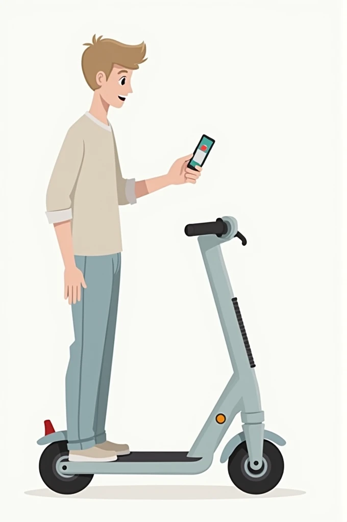A simple illustration of someone activating the use of a scooter with their badge