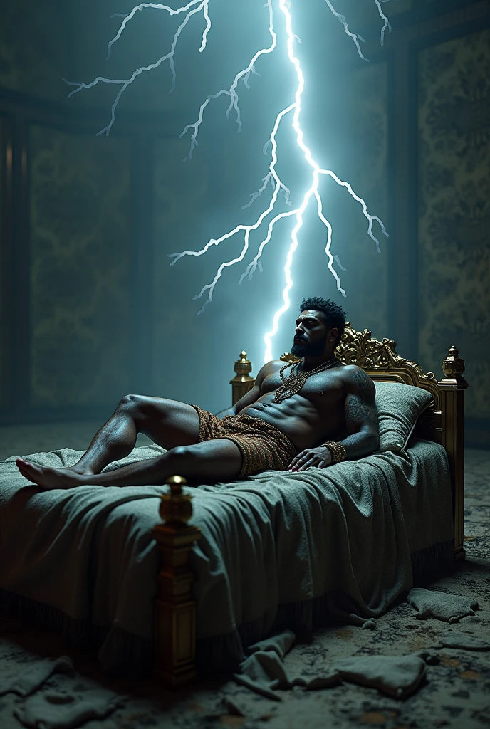 Bed, Brazilian god, Indian, lightning strike, stark