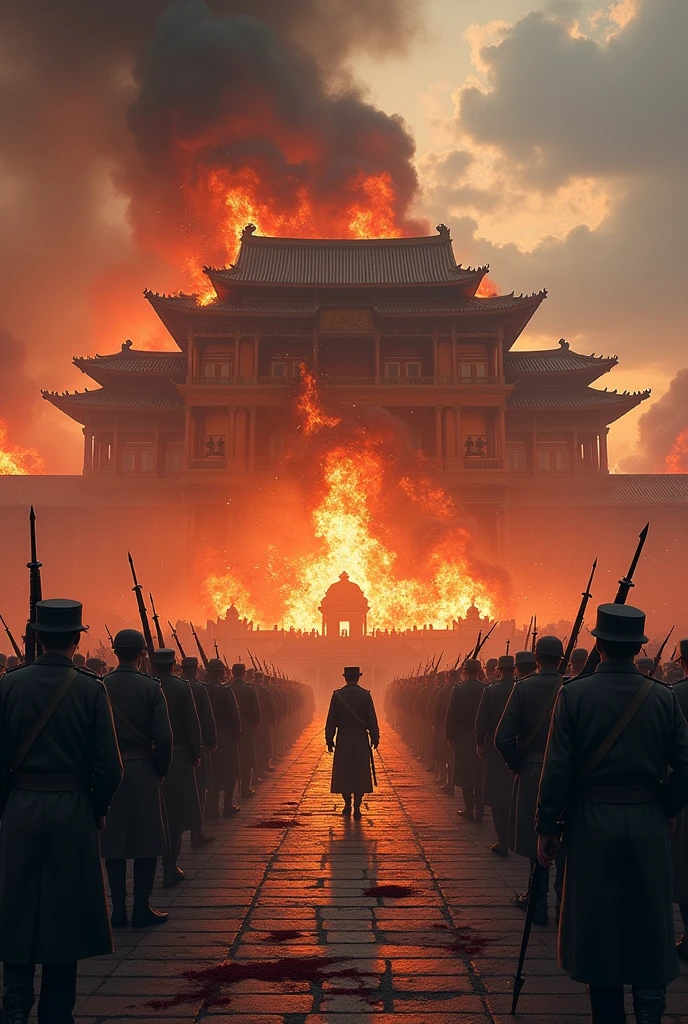 The Klai Kangwon Palace was burned and bombarded with cannons and surrounded by soldiers with a declaration from high-ranking officers that a coup would take place and the king and the royal family were killed in front of the palace but a military mutiny resulted in some soldiers being beheaded and killed as well.