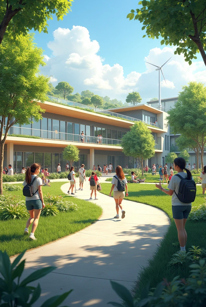 Draw a school that is greener, and that foster good energy for students