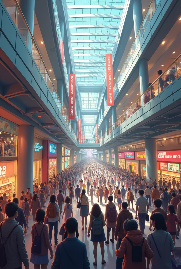 Really crowded shopping mall