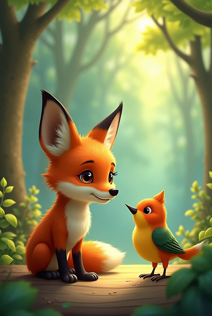 fox and bird