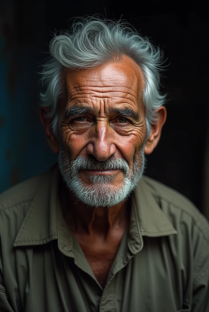 Sad Old Hardworking Father