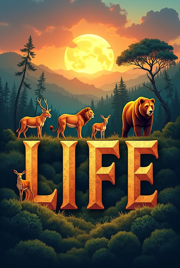 A wildlife title lettering template