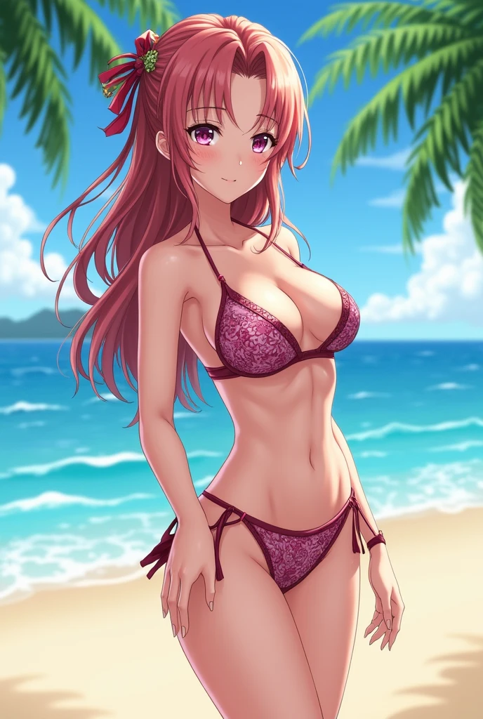 A pretty sexy bikini girl in anime