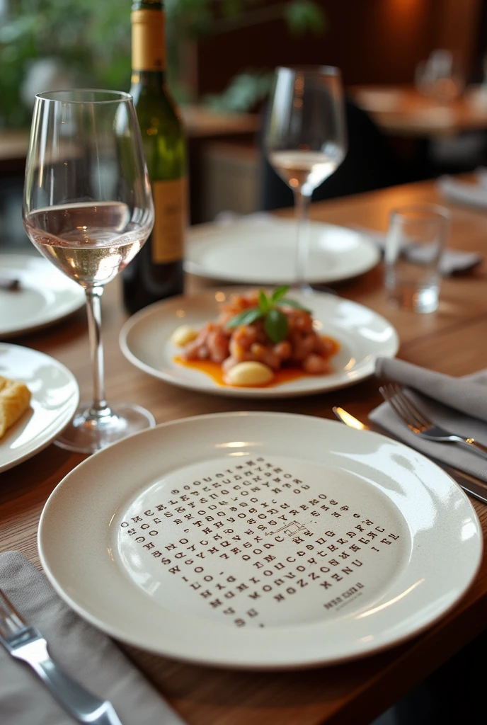word search on a restaurant plate to play