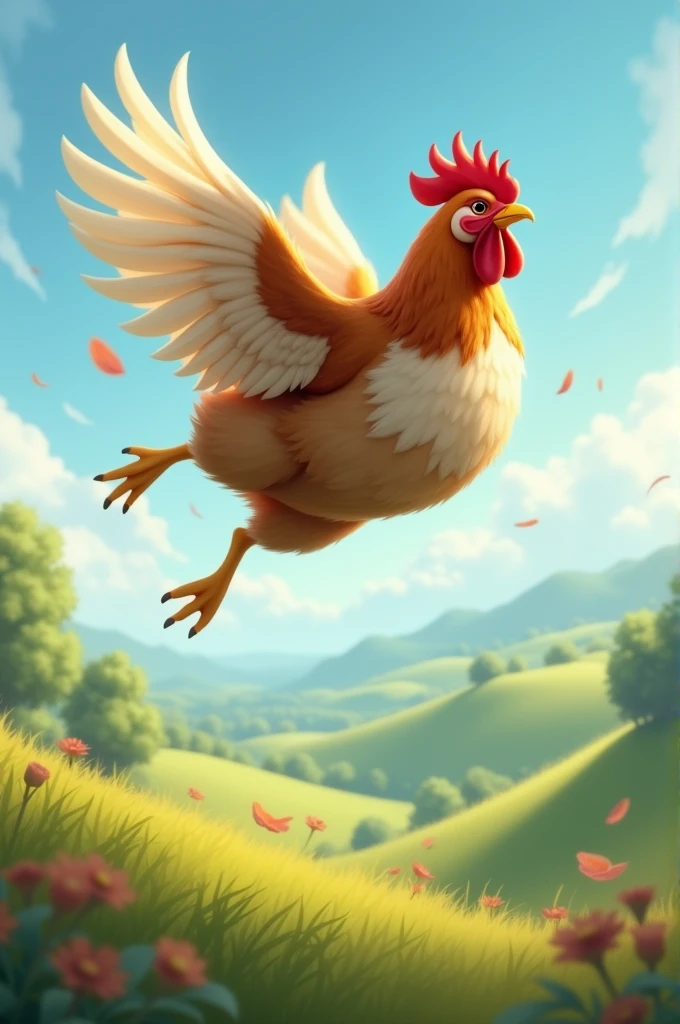 chicken is flying