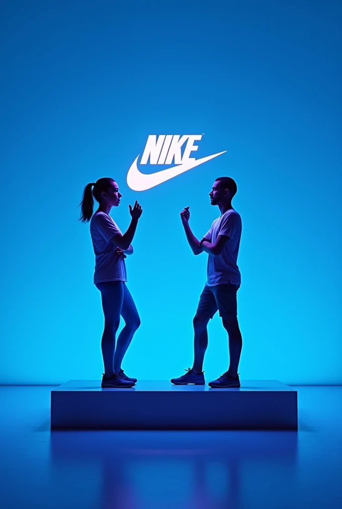 Visuals showing the interaction between Nike's digital assets and Polygon’s network

Include image of Nike partner and polygon partner 

Include polygon  logo make it big
Include  Nike logo

In a blue background