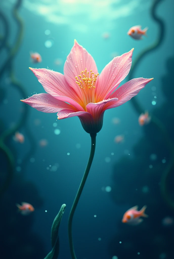 a flower under the ocean 