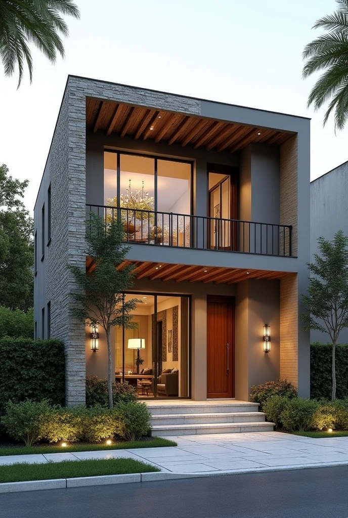 1. Style: contemporary,with touches of the classic, with a feeling of home.
Debt in three parts, entrance and two sides 2. Improve security, without closing the front too much (Wall). . Trazer elementos naturais como Wood, vegetation, stones etc.
3 4. Give more volume to the facade and/or sensation of volume.
6. Monica appreciates: pergola, gram, plants, glass, Wood, stones, more neutral overall tones, with contrasting points, a mix of coziness and sophistication etc..