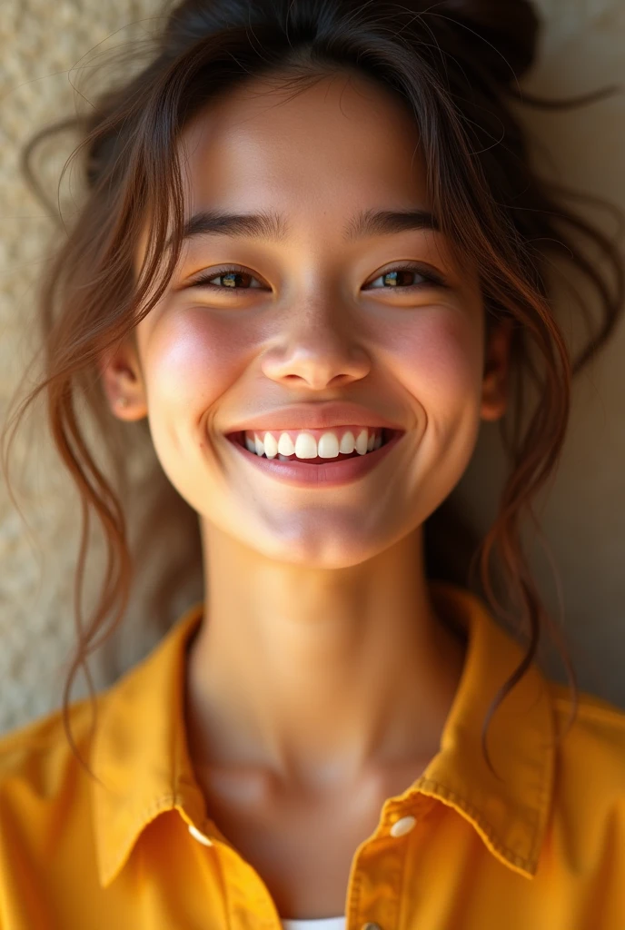 Woman smiling and happy