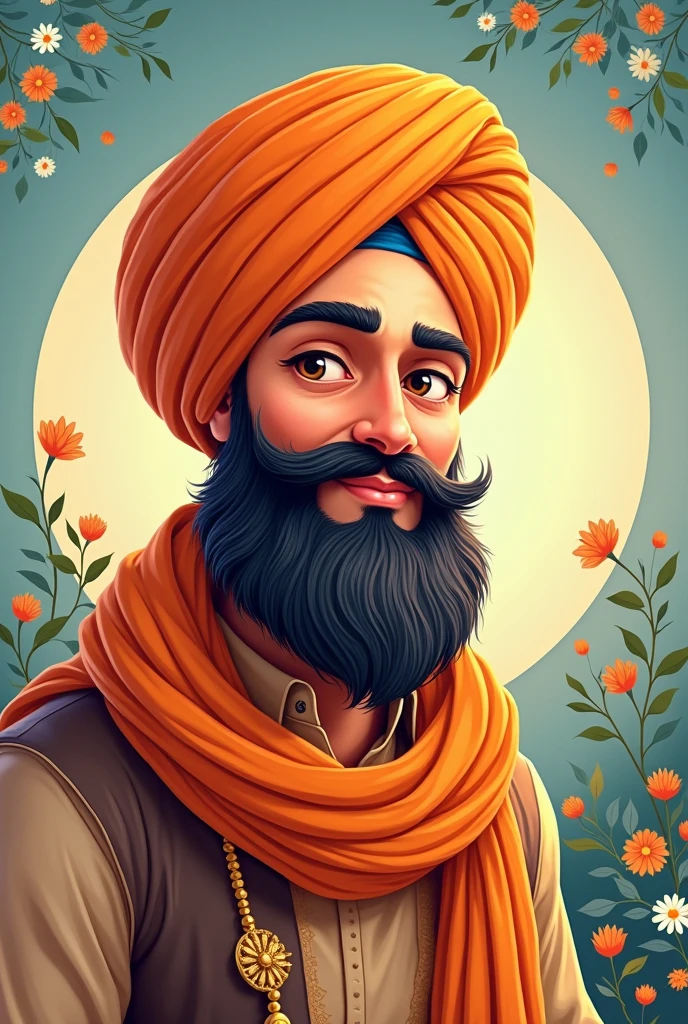 Create a ai cartoon sikh man
