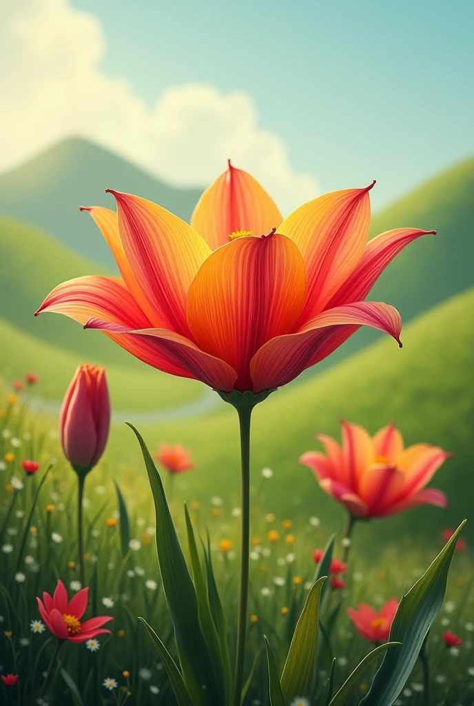 a flower on the land