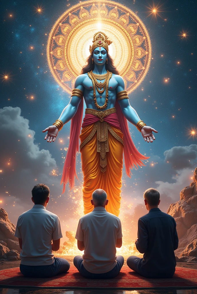 Bill gates, stiv jobs, mark jakarbarg pray lord Krishna