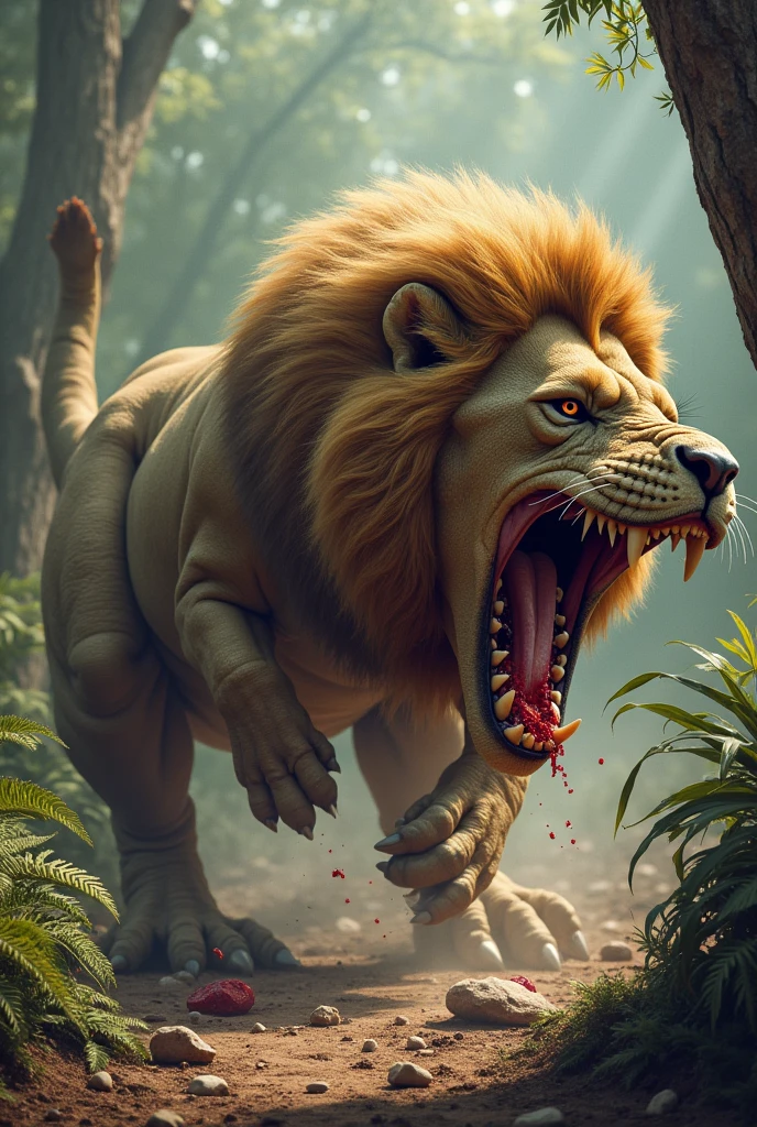 Lion kill a trex