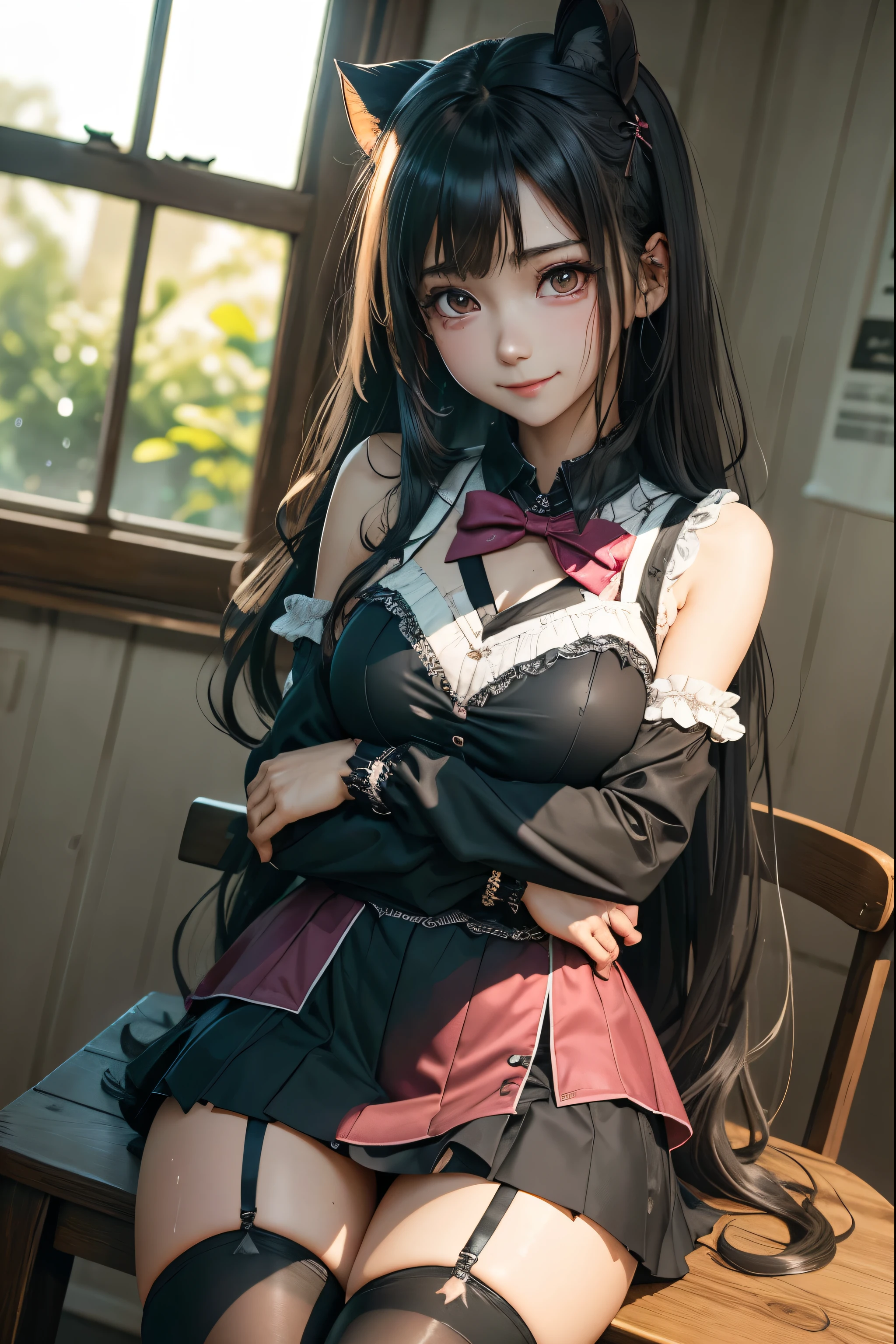 high school girlブレザー、high school girl、Red checked skirt、JK Style、Jacket、smile、garter、Knee socks、Panty stocking、Otherworldly beauty、Really cute、boredom、Extraordinary beauty、Dark black eyeshadow、sorrow、Good skin radiance、Long Hair Straight Hair、Dark Gothic Makeup、Dark smile、Beautiful woman、Stained Glass Background、On the table、Highest quality、5 reference books、Sweat glistens on my chest、Sweat glistens on my face、Thigh sweat、sweating、Black frill East size Regular size、Dark pink hair、、Sweat on your thighs、Sweat a lot and become sticky。、My thighs are sticky and shiny、Sweating on thighs and chest、Small breasts、Slightly slim、Sweating all over the body、play piano、sit and play an instrument、Thin legs、Two people、Lesbian couple、hug、My girlfriend has a really cute face、My female friend has a very beautiful face.、Do lesbian play、Super straight hair、Extremely fair skin、