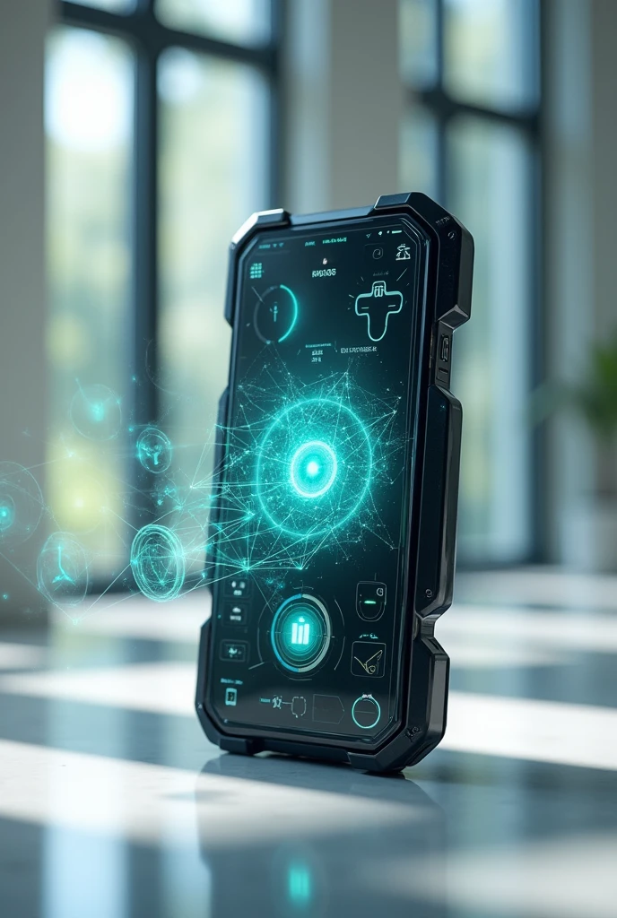 The phone is made from recycled materials with modular components. Longer battery life The screen can project 3D holographic images into the air. 3D Scanning and Printing: Built-in 3D scanning allows users to capture objects and print them using a connected 3D printer. Real-time health notifications.