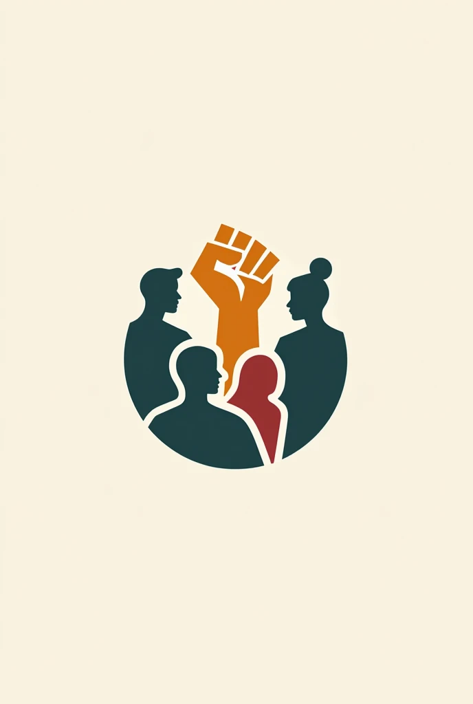 Please, make me a logo design for "Diverse Agora", It is a club for young people who talk about politics., Philosophy and current problems.be creative, Minimalist and symbolic. Have an Agora, a fist and young men and women