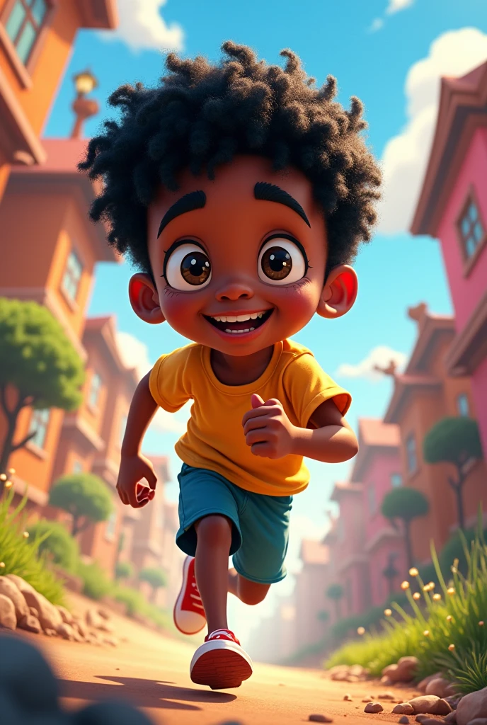 Disney pixar cartoon,jung, age 25, Bblack hair, dark-skinned, Scrawny, Cao Cao, sign near the right eye, beautiful smile, eyes narrower, sprinting