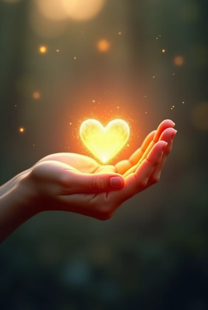 A hand holding heart or star, symbolising encouragement ,light buld showing inspiration
