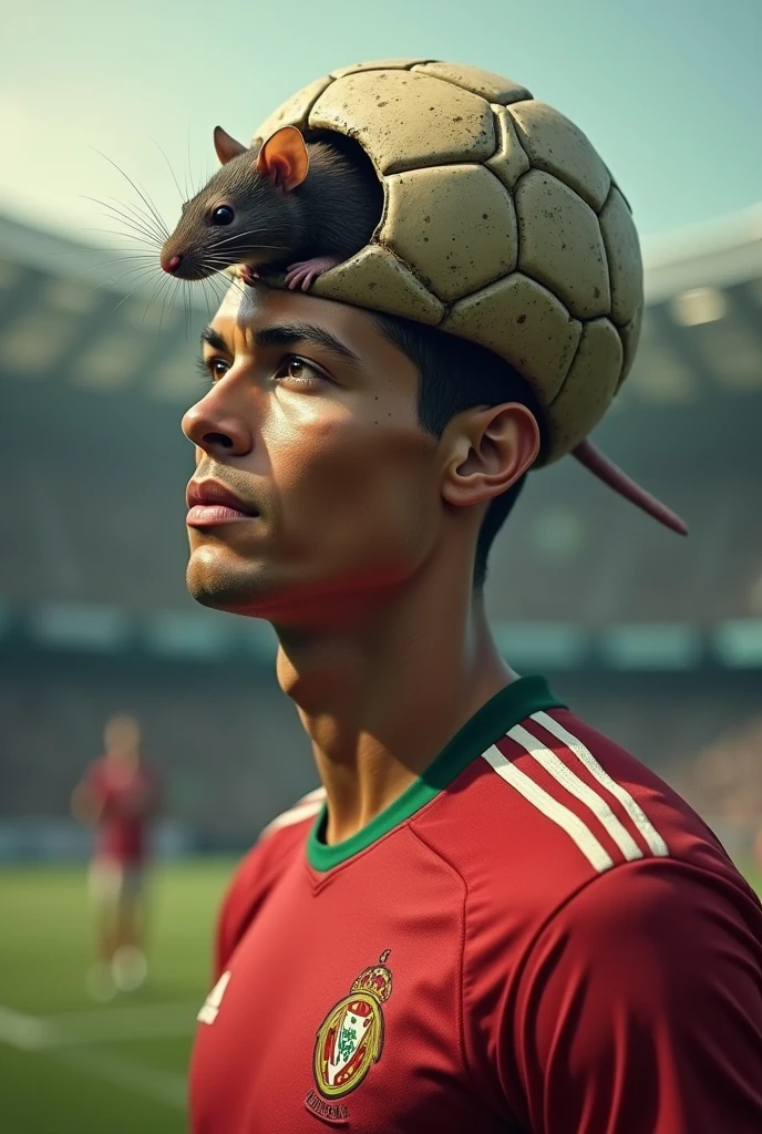Cr7 with a rat in his head