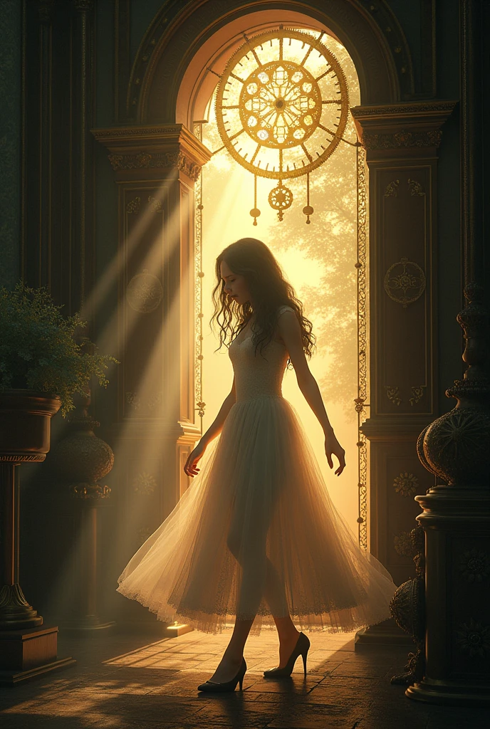 A mysterious girl who enters a clock