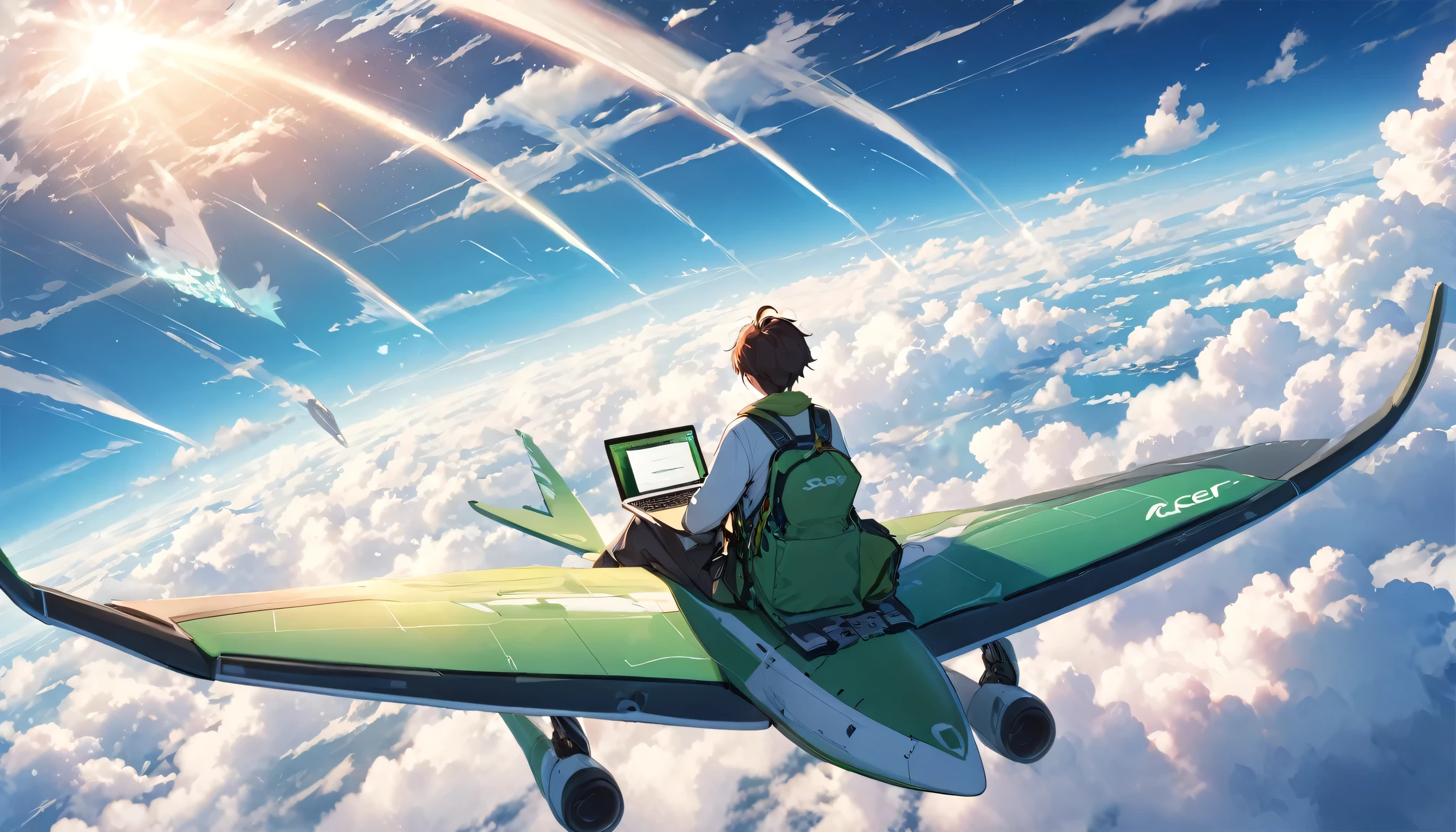 Take Acer on an Adventure
.
Open World Adventure - In a world of limitless imagination, the adventure begins from the clouds high above the ground. A brave young adventurer sets out for the challenges that lie ahead. The young man is holding his favorite device, the Acer Swift Go 14 notebook, which opens up a vast world in his hands. On an aircraft, he floats through an endless sea of clouds. A mysterious spaceship stands in the distance, waiting to be discovered and open the door to exciting adventures. A heart filled with dreams and determination will lead him to a land of secrets and happiness in a borderless world.