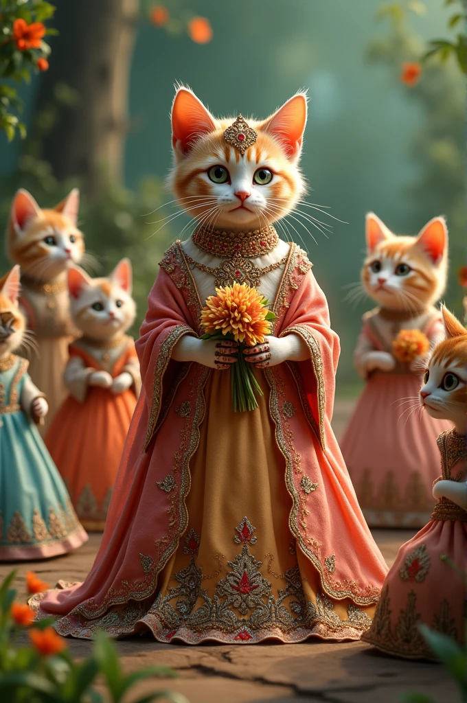 Real cat chhoti si Dulhan ke libas mein hath mein pasliyon bahut sare uske friend hai vah ro rahi hai usko Vida karti hui bahut sari Cate Sundar Sundar dresson mein vidai ka moment real