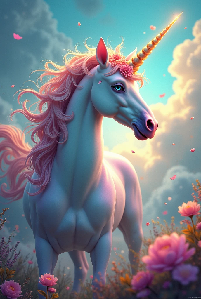 colorful unicorn image, magical and semi-realistic like the ones in the symphony memes
