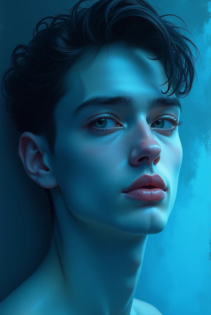 Blue face, pretty guy,