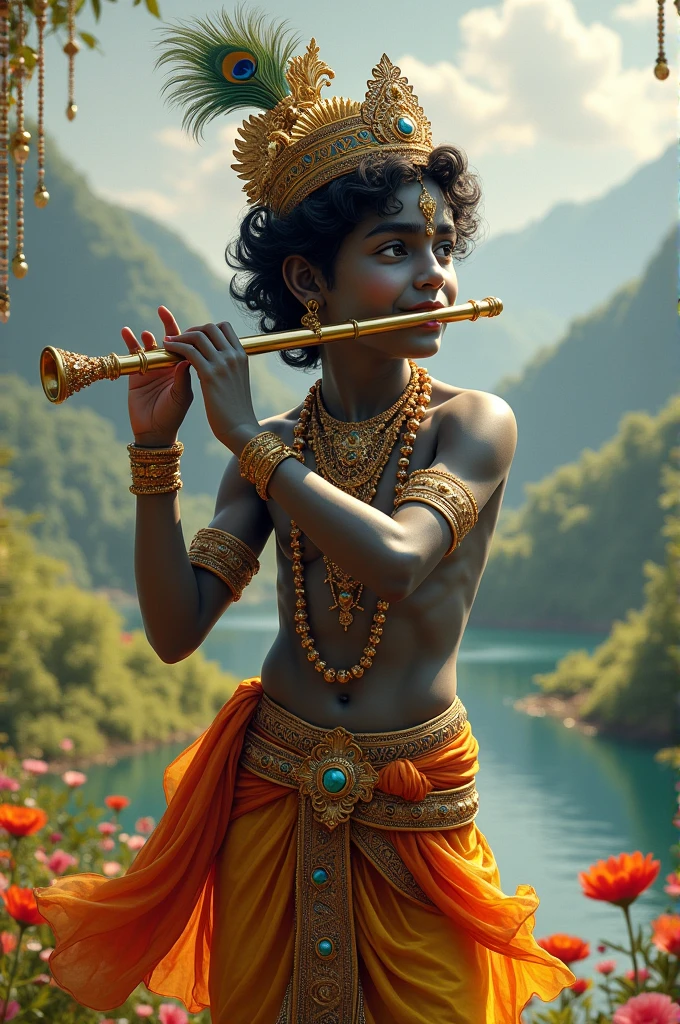 Krishna Bhagwan playing flute