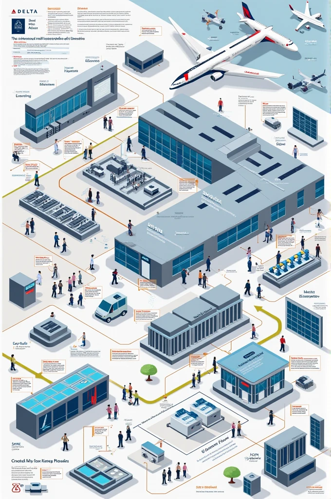 Can you generate me the layout of the delta airlines like how do they operate their operation image layout