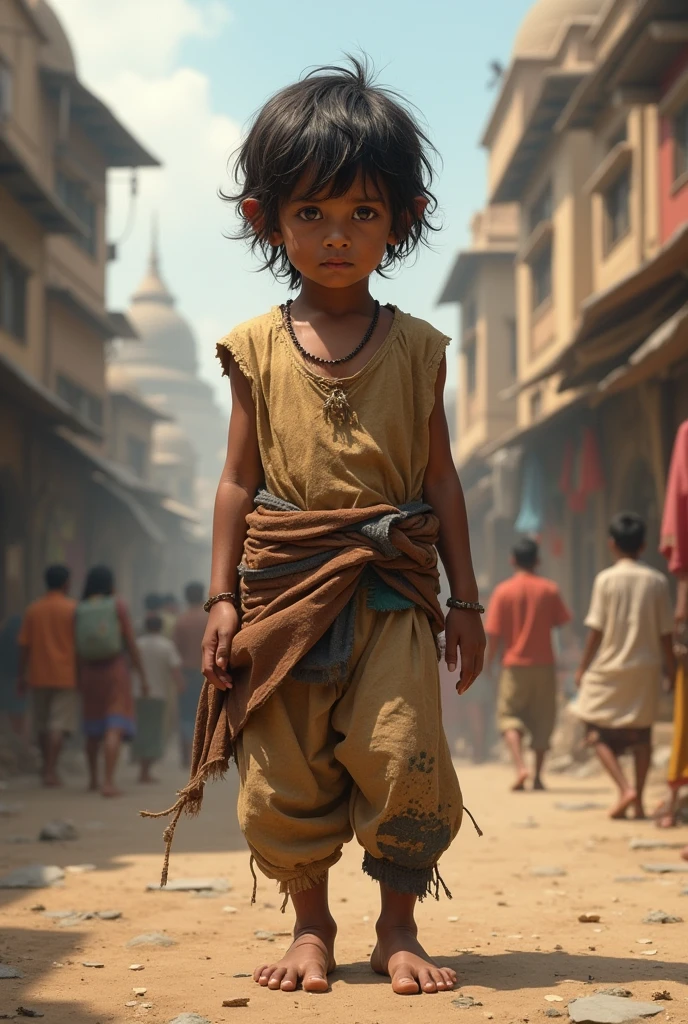 Ancient Indian poor child clothing