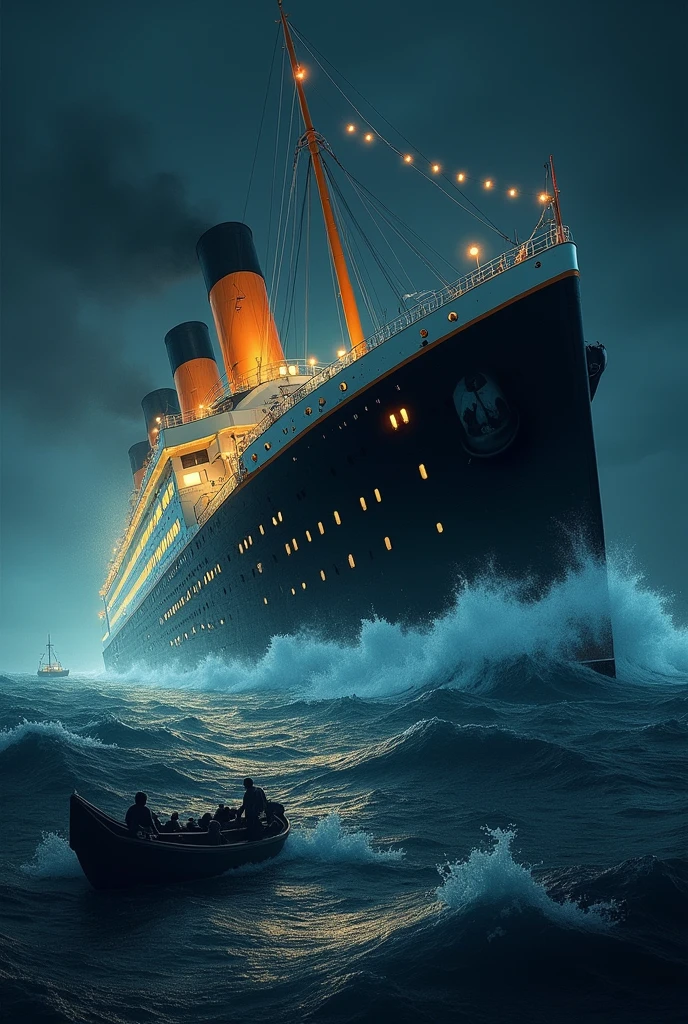 The Titanic when it sinks 