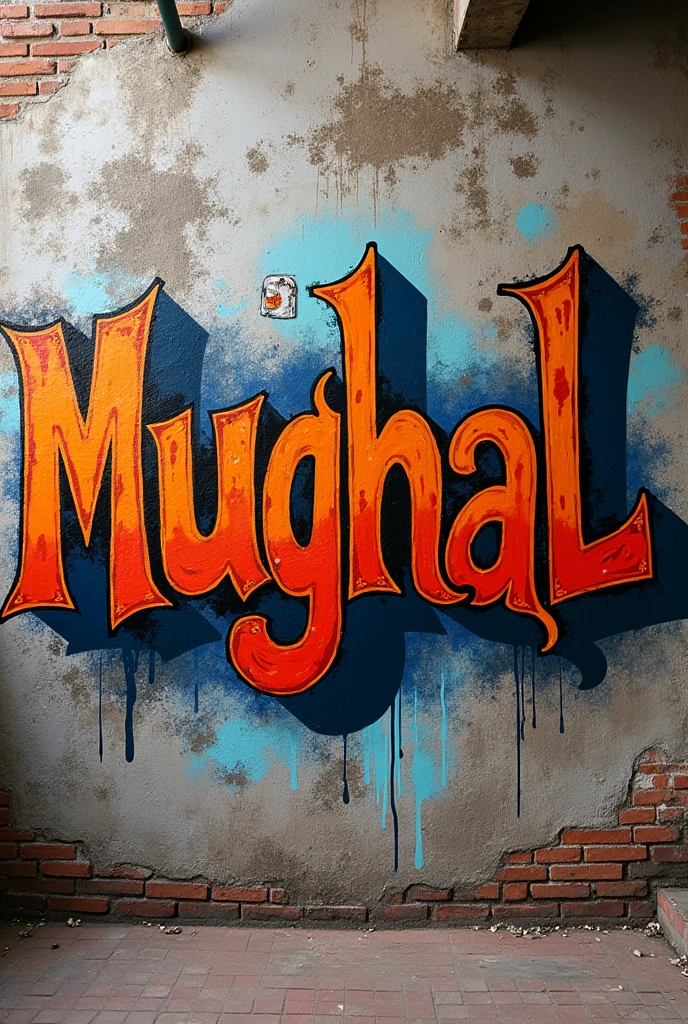 A graffiti written "MUGHAL"

